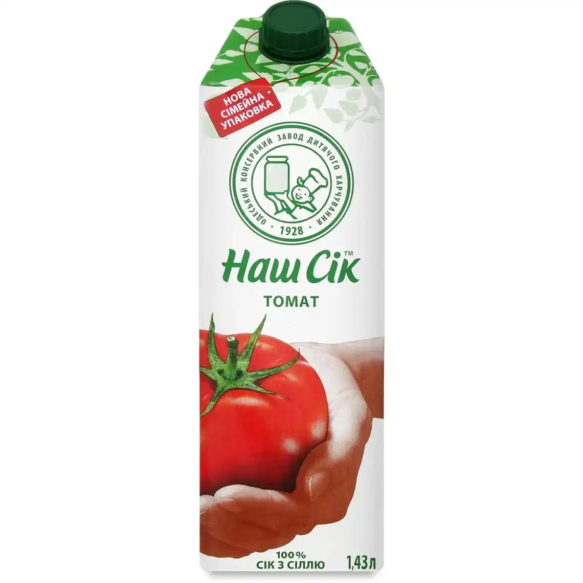 Сік томатний з сіллю Наш сік т/п 1.43л