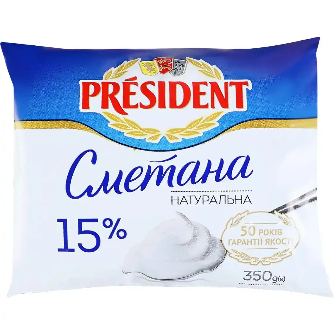Сметана President 15% 350 г