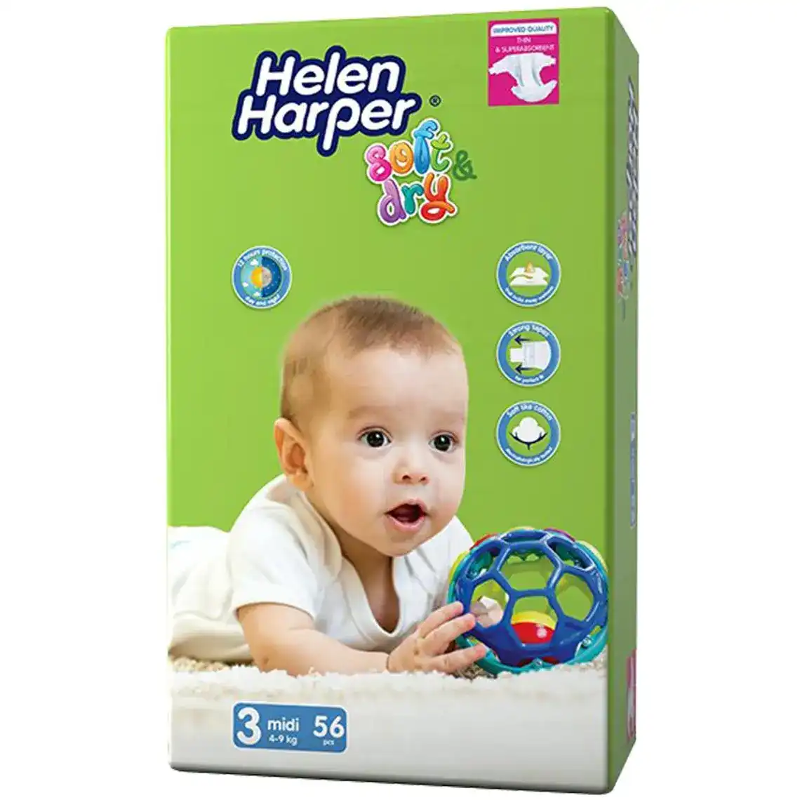 Підгузники дитячі Helen Harper Soft&Dry Midi 3 (4-9 kg) 56 шт