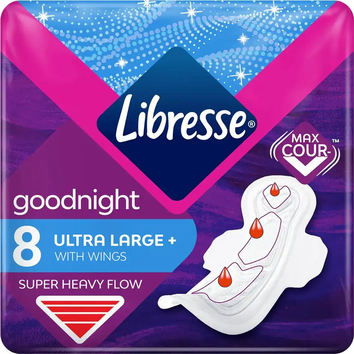 Прокладки гігієнічні Libresse Ultra Large+ Goognight 8 шт.
