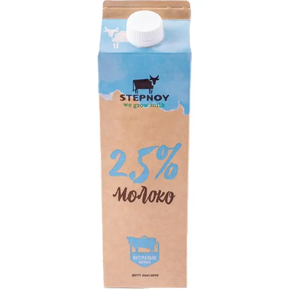 Молоко Stepnoy 2.5% пастеризоване 1 л