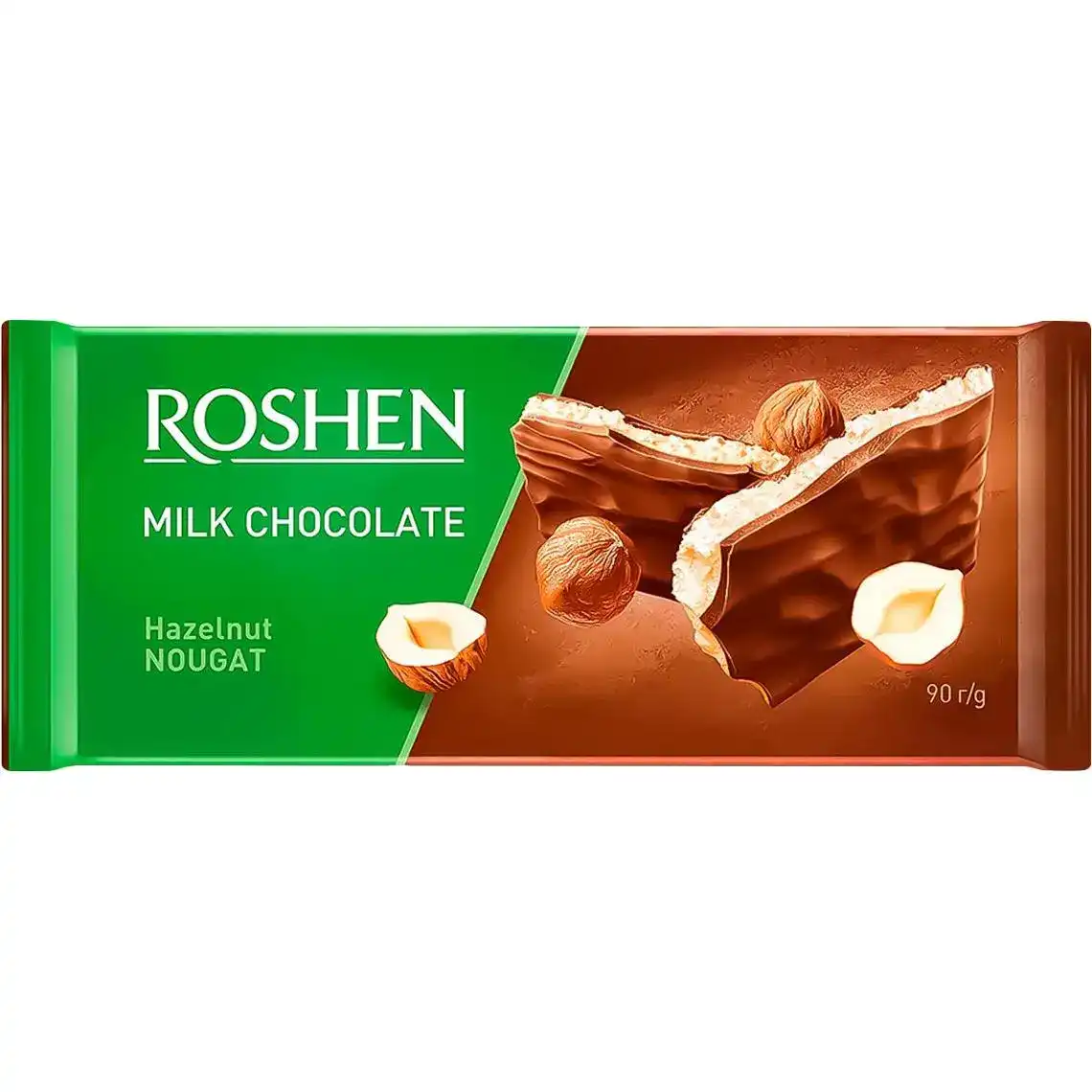 Шоколад Рошен молочний з горіховою нугою 90 г