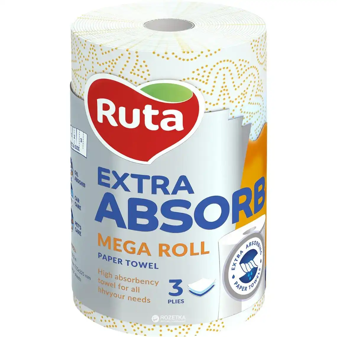 Рушники Ruta Extra Absorb Selecta паперові тришарові 1 шт
