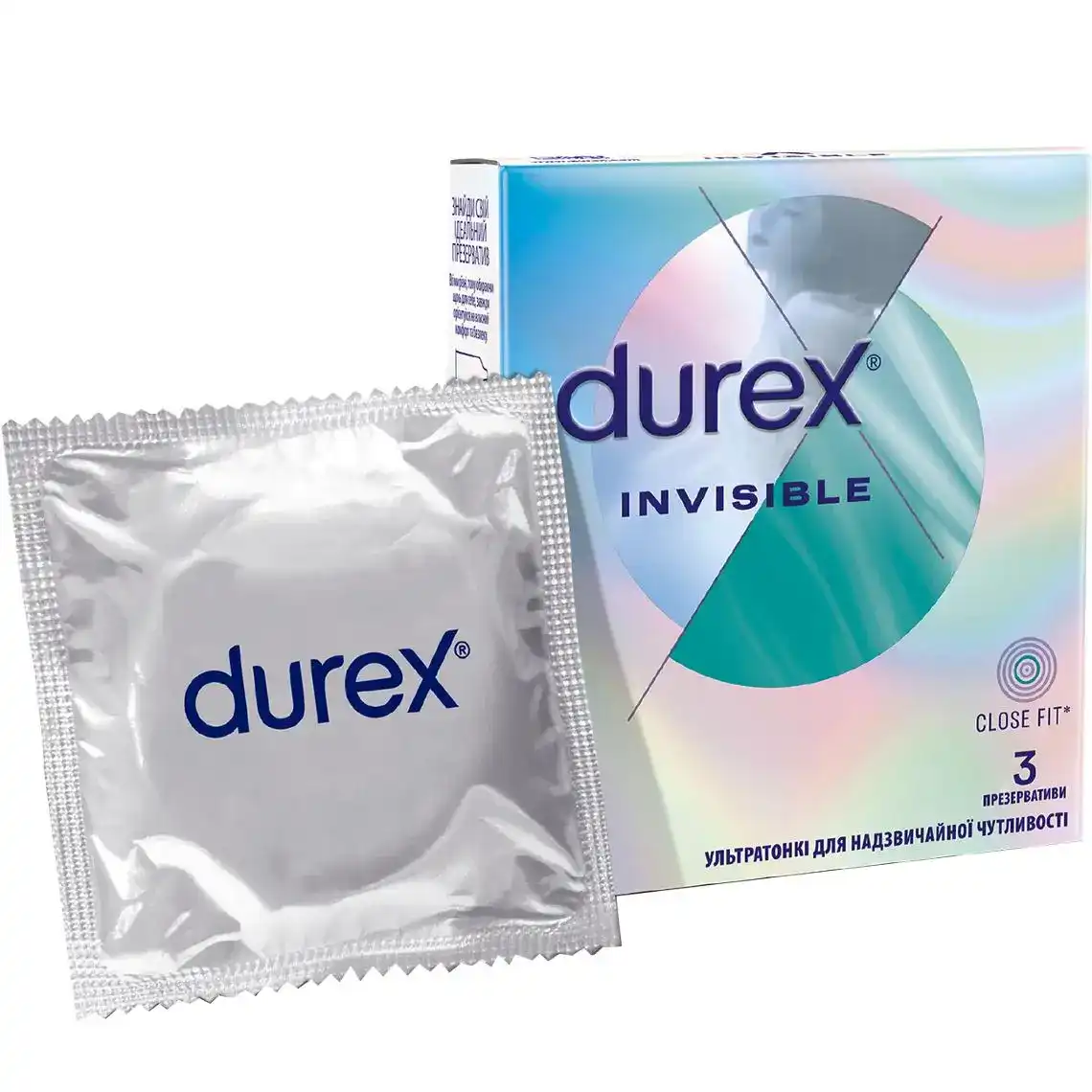 Презервативи Durex Invisible латексні з силіконовою змазкою 3 шт.