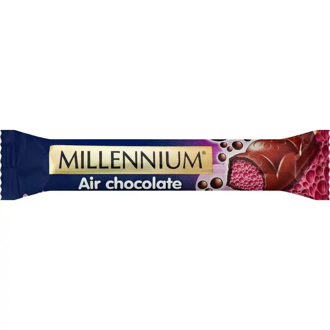 Батончик Millenium Berry & Milk Chocolate шоколадний пористий з малиною 32 г