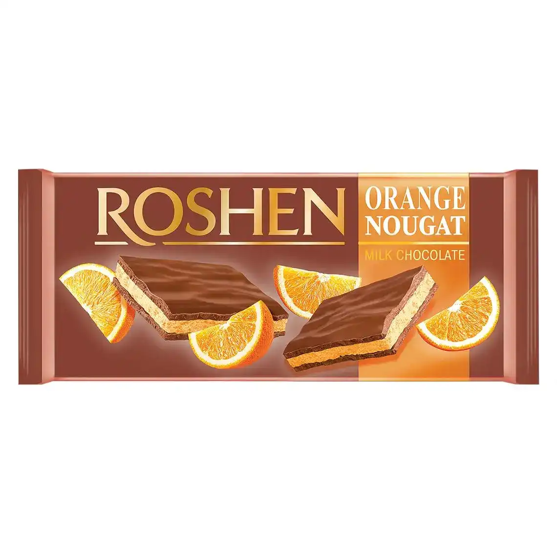 Шоколад Roshen молочний з апельсиновою нугою 90 г