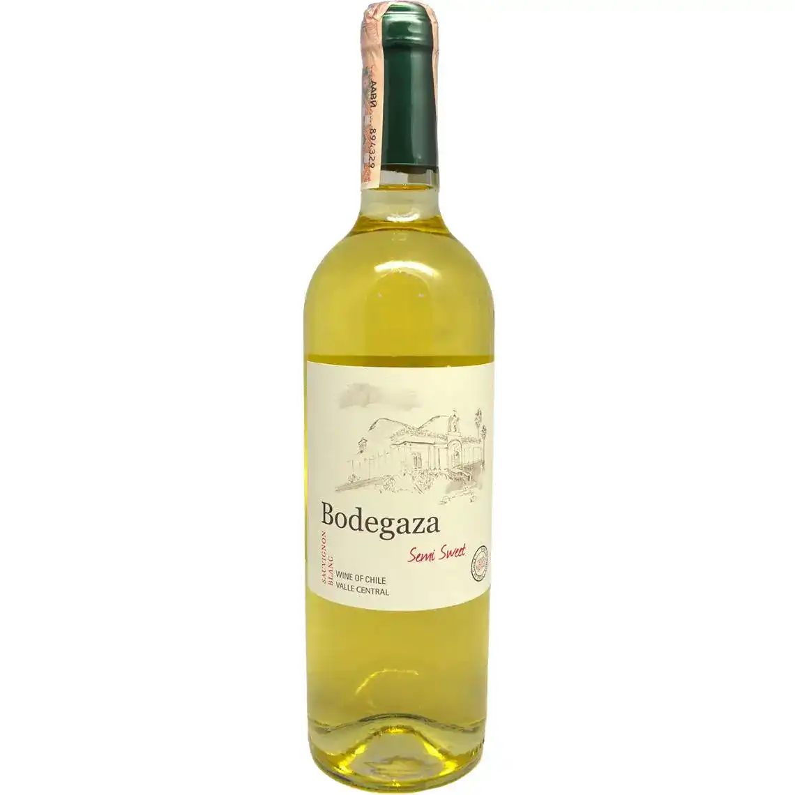 Вино Bodegaza Sauvignon Blanc біле напівсолодке 0.75 л