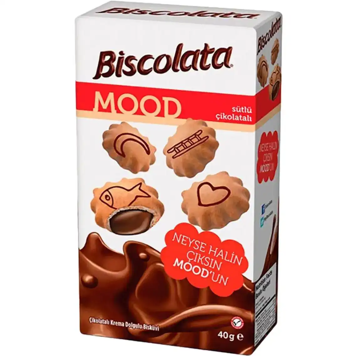 Печиво Biscolata Mood з шоколадно-кремовою начинкою 40 г