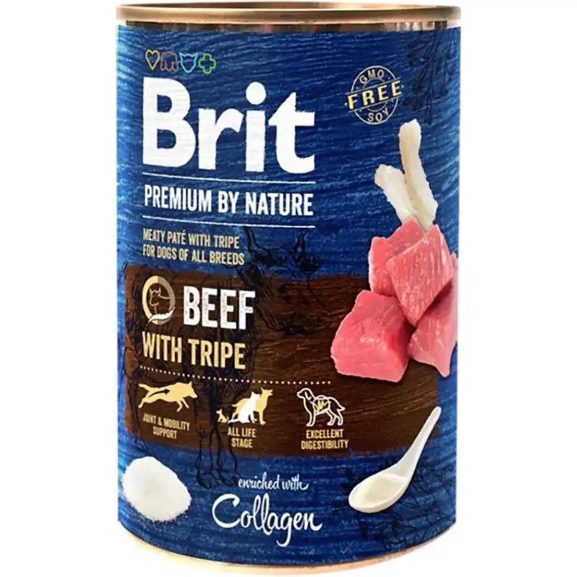 Консервований корм для собак Brit Premium by Nature з яловичиною і тельбухами 400 г