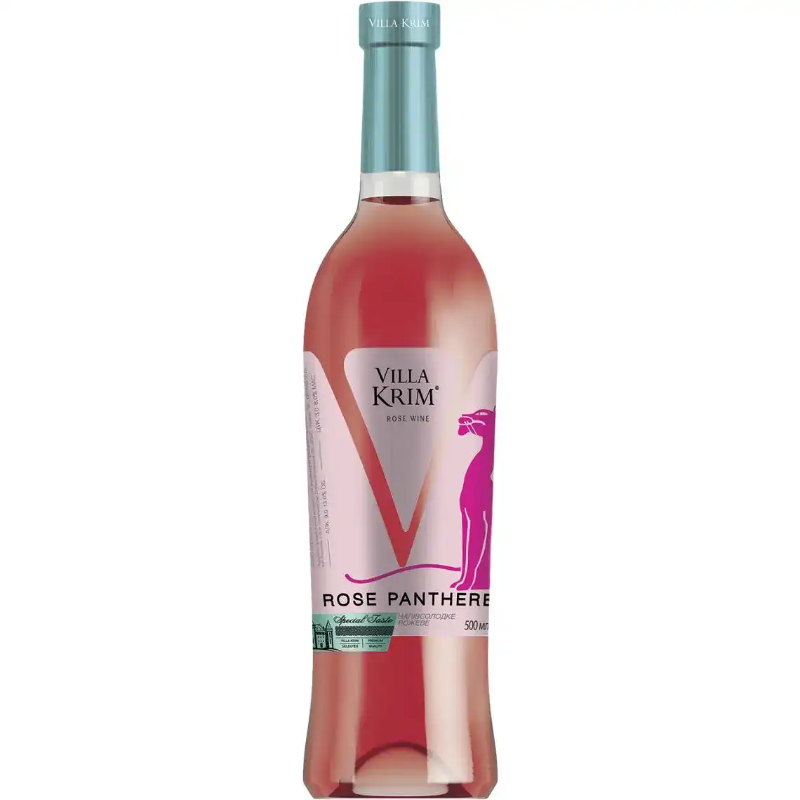 Вино Villa Krim Rose Panthere рожеве напівсолодке 11% 0,5 л