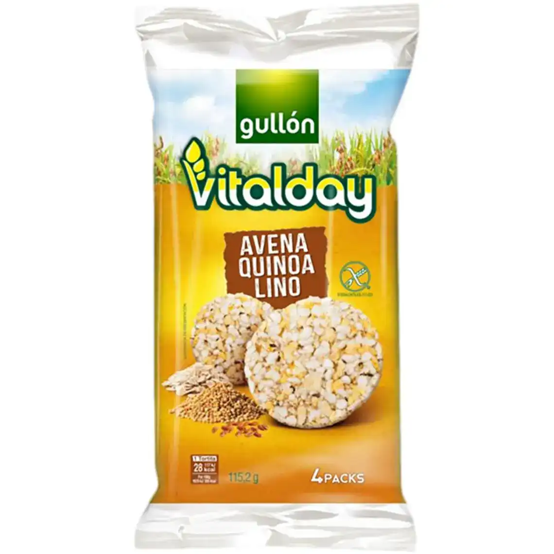 Хлібці Gullon Vitalday з кіноа та льоном рисові без глютену 115 г