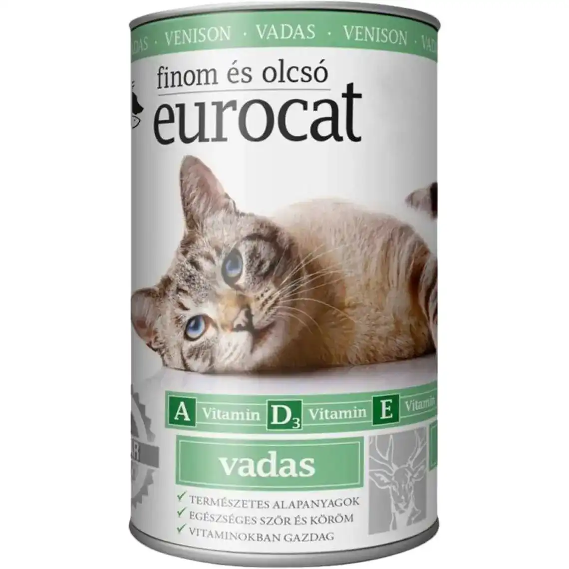 Вологий корм для дорослих котів EuroCat всіх порід c олениною 24 шт по 415 г