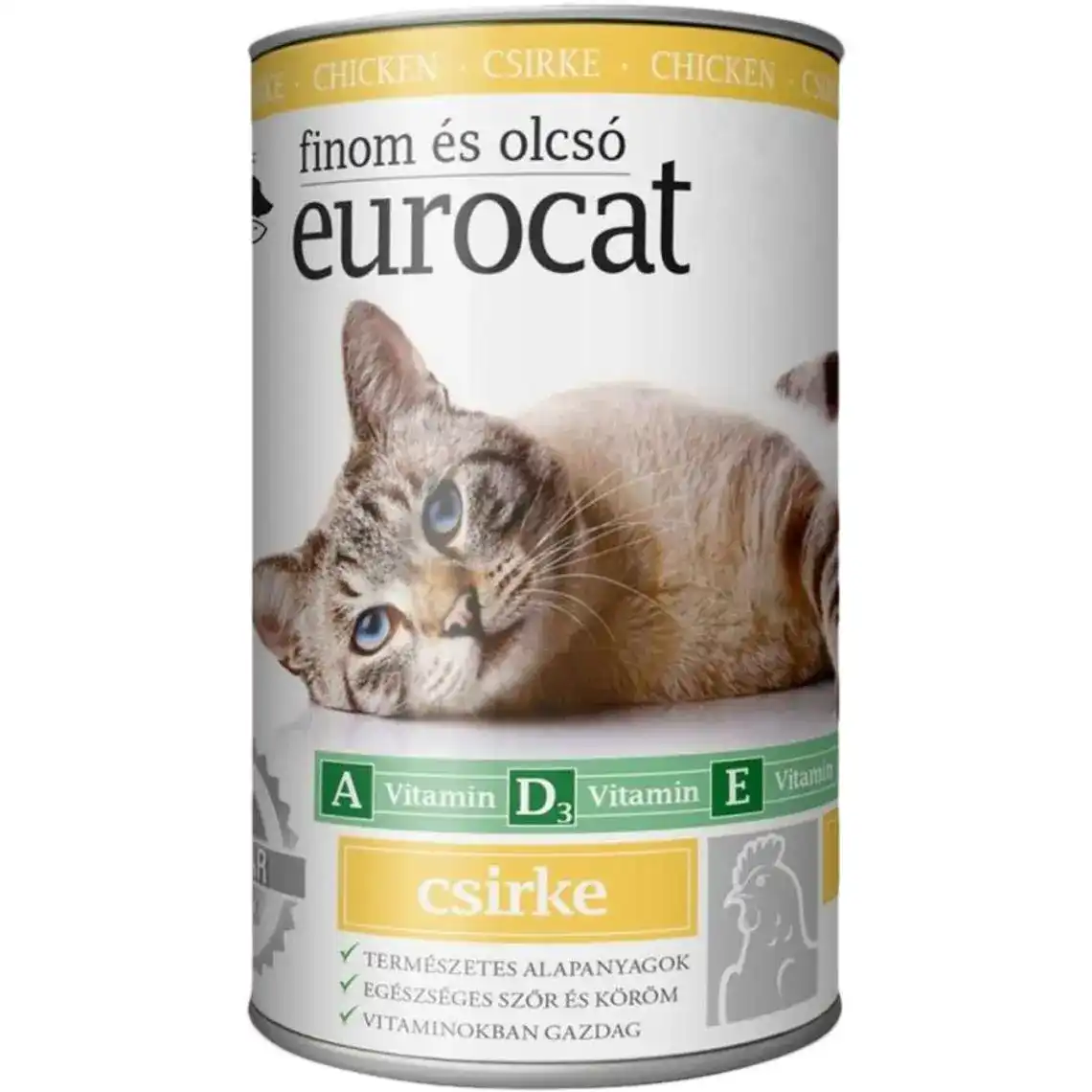 Вологий корм для дорослих котів EuroCat всіх порід c куркою 415 г