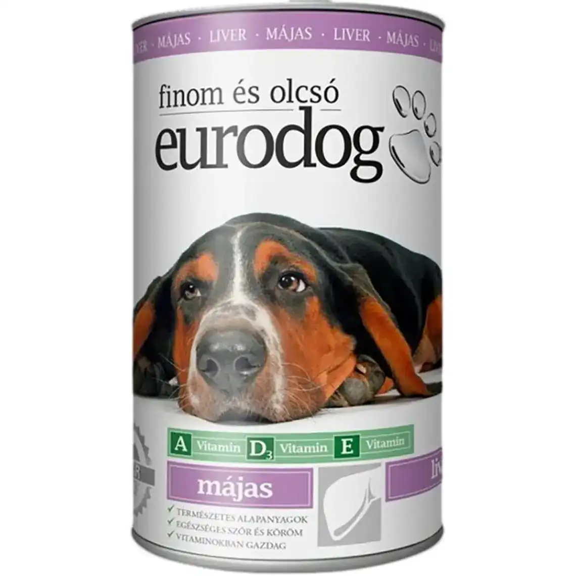 Вологий корм EuroDog для дорослих собак всіх порід з печінкою 1240 г