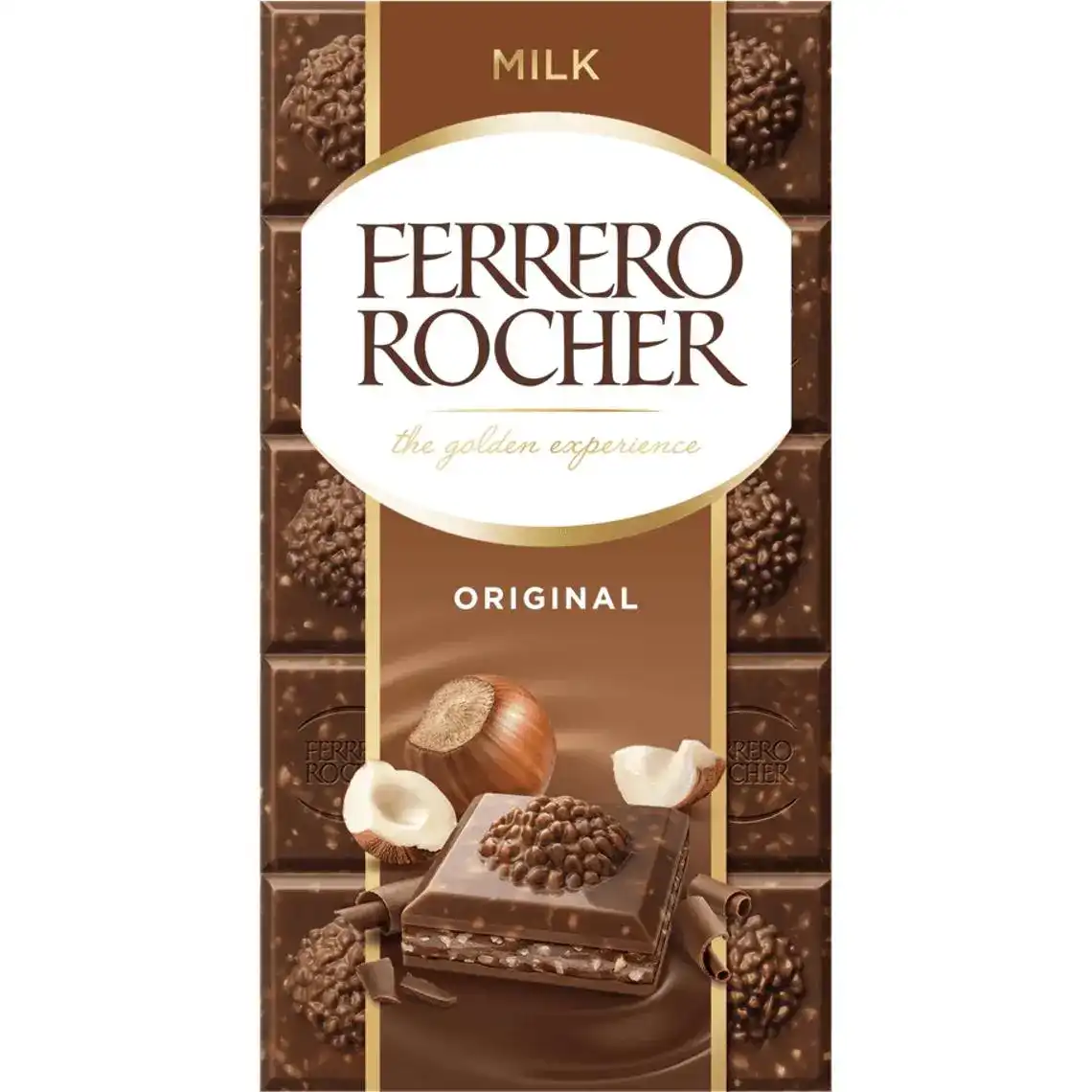 Шоколад Ferrero Rocher Original молочний із лісовими горіхами 90 г