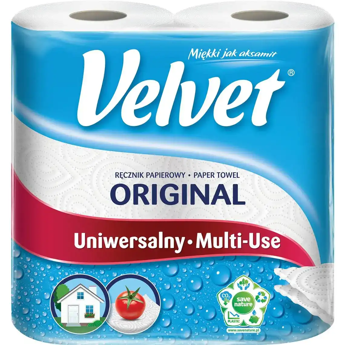Рушник кухонний Velvet Original 2-х шаровий 2 рулони