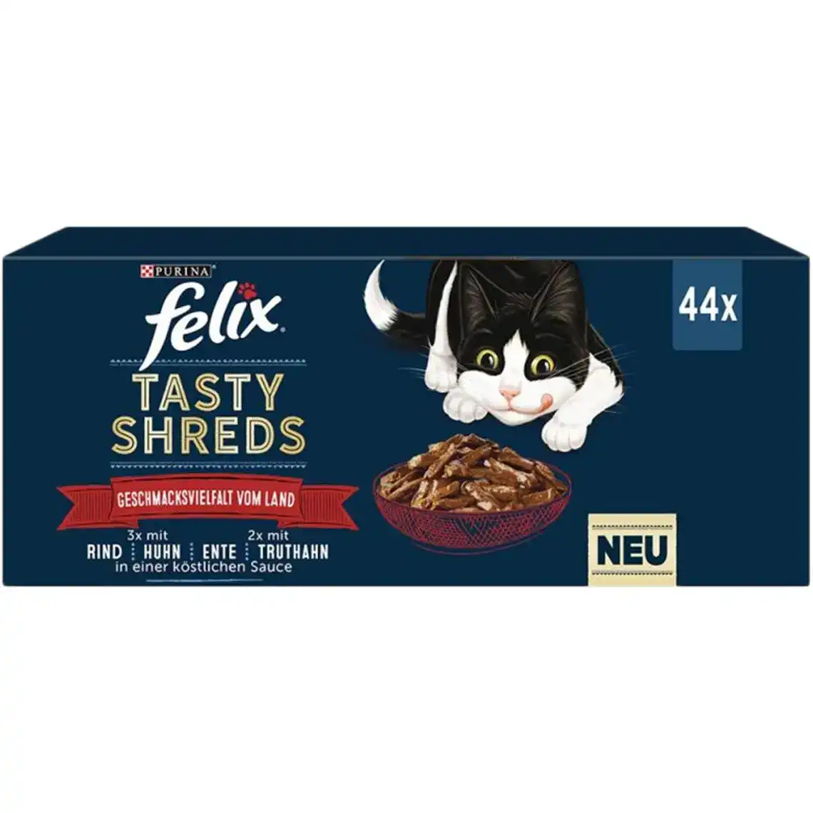 Корм для котів Felix Tasty Shreds з яловичиною та куркою у підливі 4x80 г