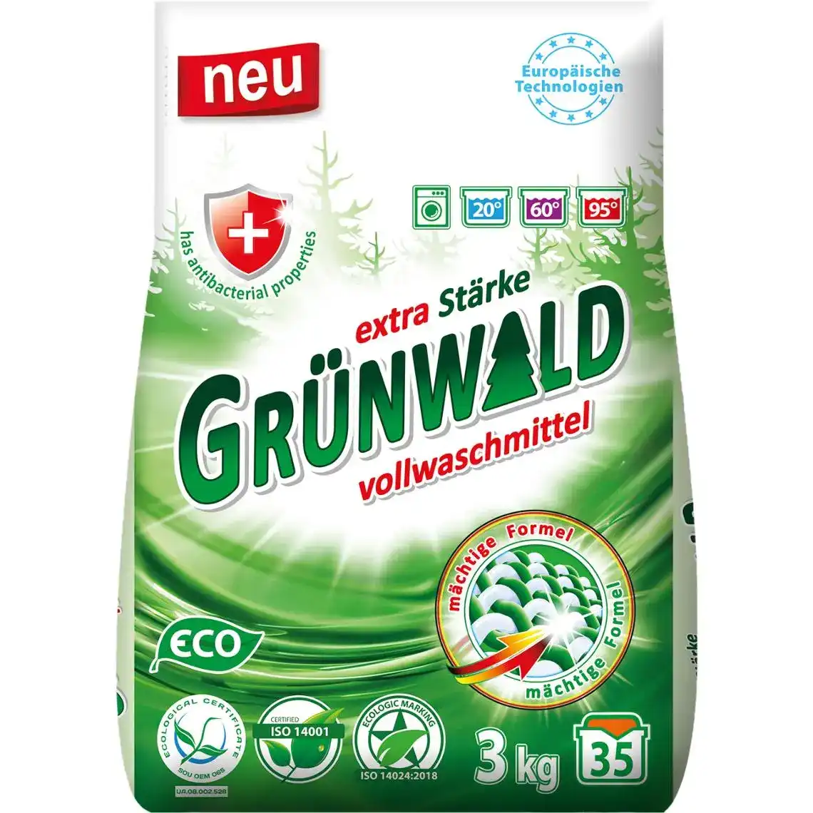Пральний порошок Grunwald Гірська свіжість універсальний 3 кг