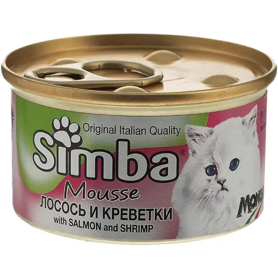 Консерви Monge Simba для котів з лососем та креветками 85 г