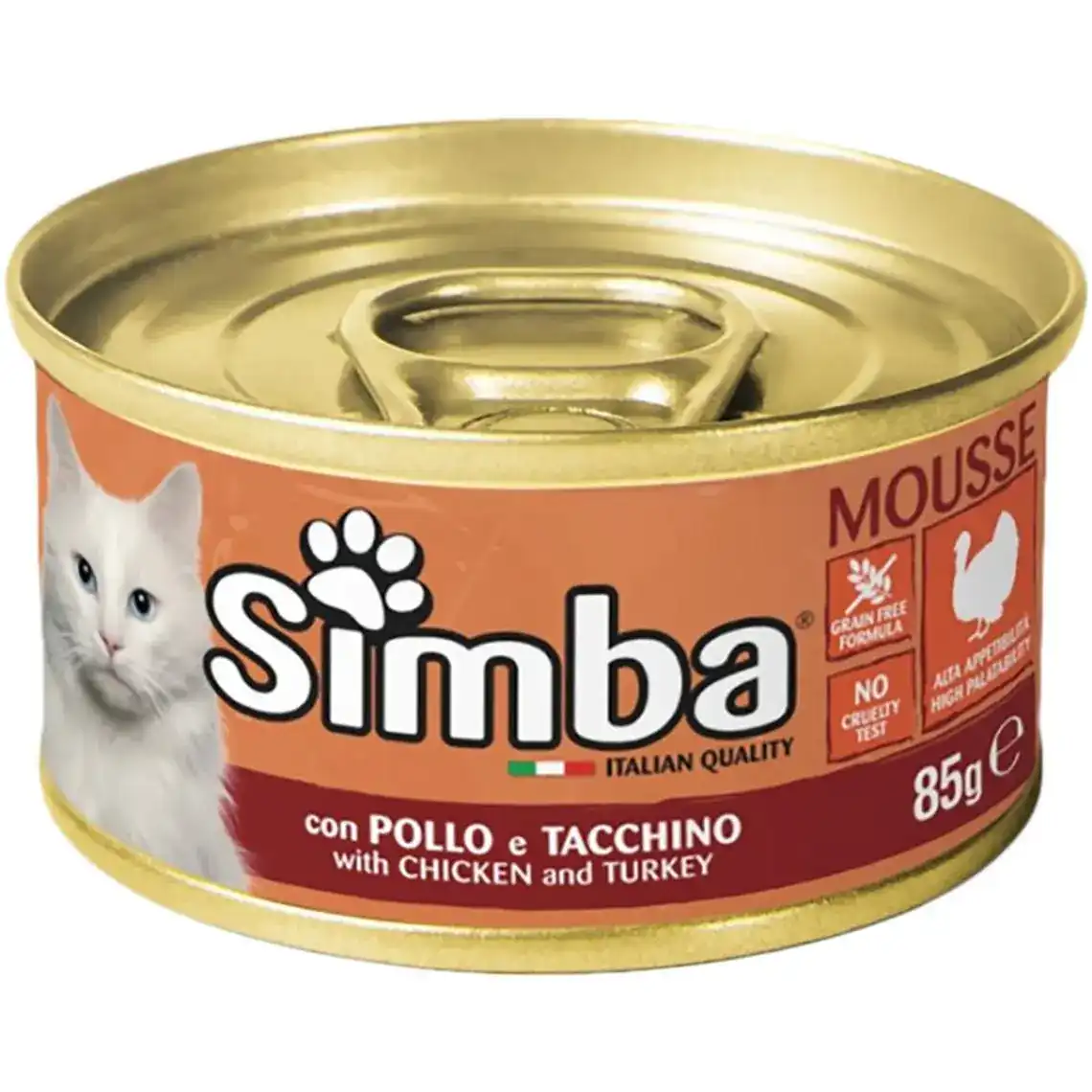 Консерви Monge Simba для котів з куркою та індичкою 85 г