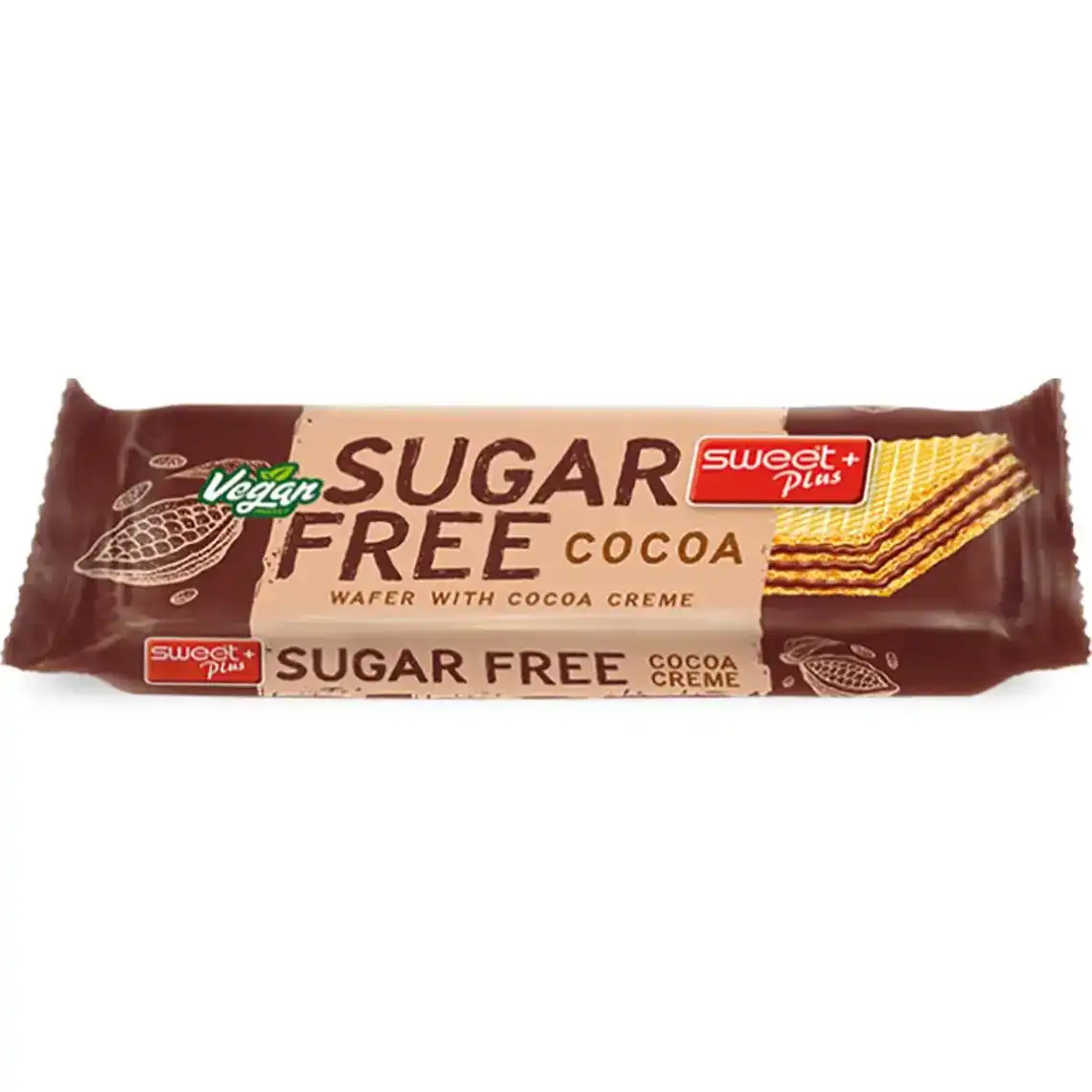 Вафлі Sweet Plus без цукру з какао-кремом з підсолоджувачами 24 г