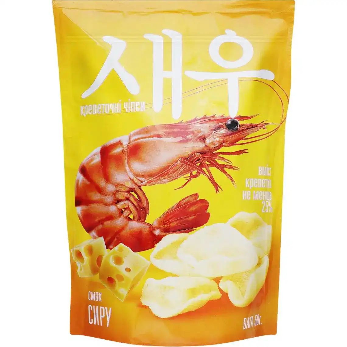 Чіпси Shrips рисові креветкові зі смаком сиру 50 г