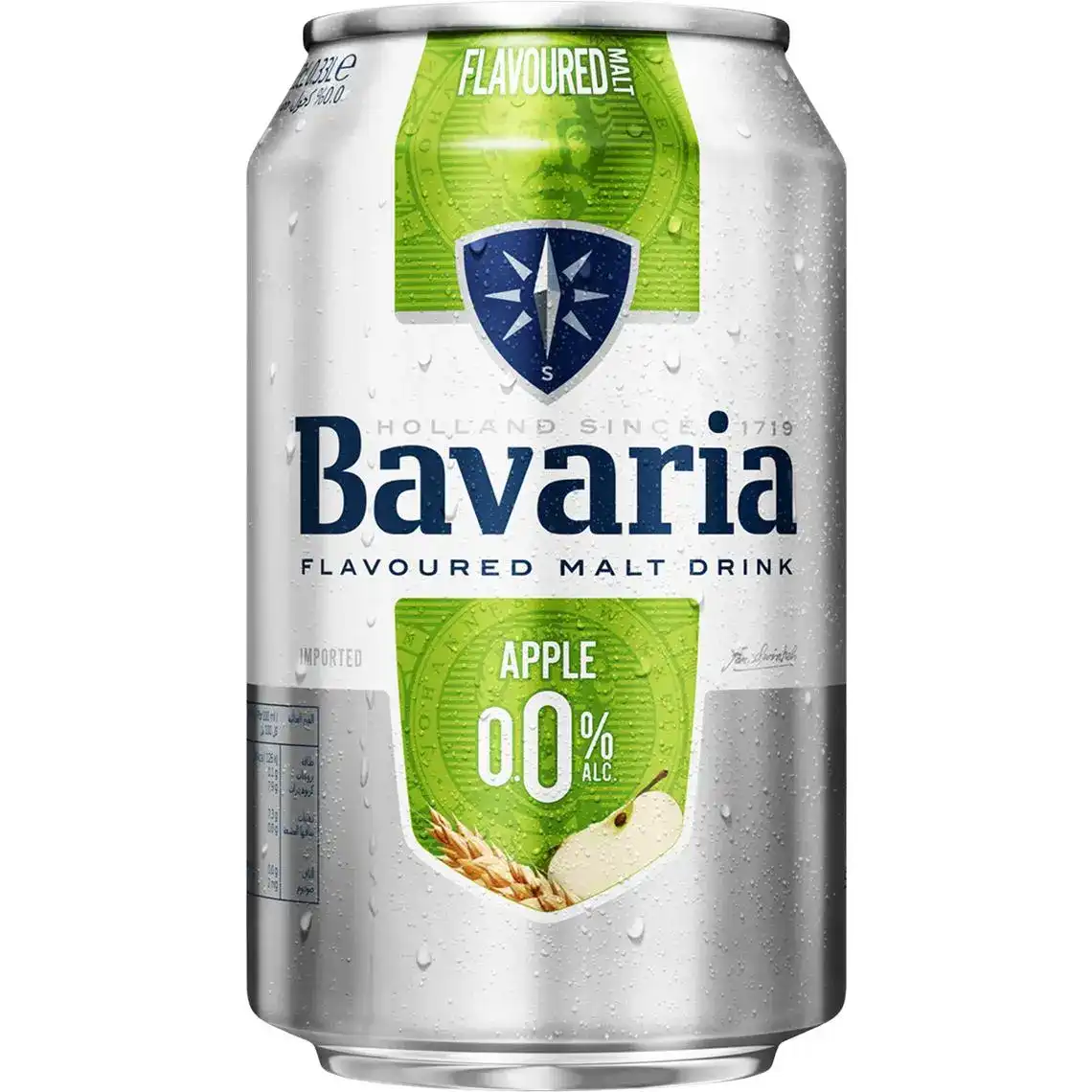 Пиво Bavaria Apple світле безалкогольне фільтроване 0% 0.33 л