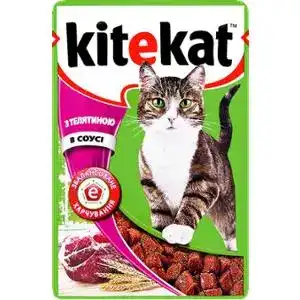 Корм для котів Kitekat вологий з телятиною 100 г