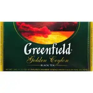 Чай Greenfield Golden Ceylon чорний цейлонський 25 пакетів по 2 г