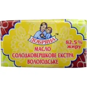 Масло Добряна Вологодське солодковершкове екстра 82.5% 200г
