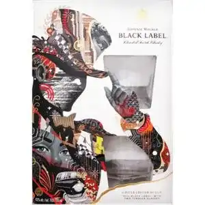 Віскі Johnnie Walker Black Label купажований 12 років витримки 2 склянки в комплекті 40% 0.7 л