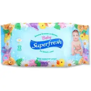 Серветки Superfresh Baby вологі для дітей і мам 72 шт