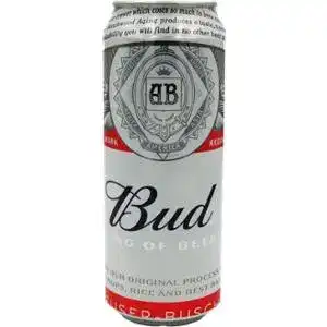 Пиво Bud світле фільтроване з/б 4.8% 0.5 л