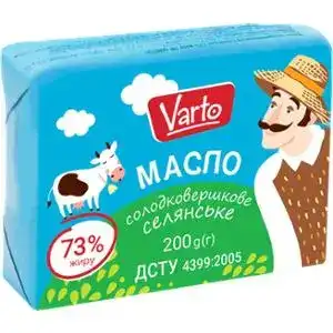 Масло Varto cелянське сладкосливочное 73% 200г
