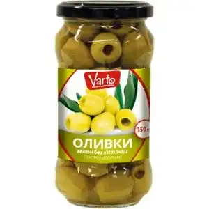 Оливки Varto зелені без кісточки 350 г