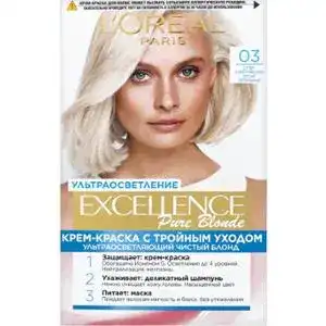 Крем-фарба для волосся L'Oreal Paris Excellence Creme 03 Супер-освітлюючий русявий попелястий