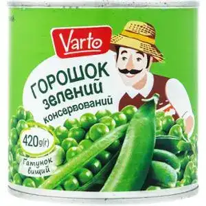 Горошок Varto зелений консервований 420 г