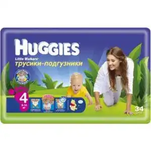 Підгузки-трусики Huggies Little Walkers розмір 4 (9-14 кг) 34 шт.