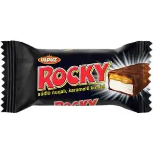 Батончик Ulduz Rocky шоколадний з шоколадною нугою і карамеллю 50 г