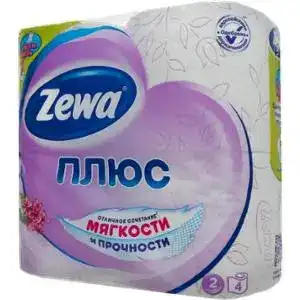 Папір туалетний Zewa Плюс 2-х шаровий з ароматом бузку 4 шт