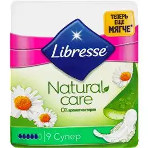 Прокладки гігієнічні Libresse Natural Care Super 9 шт.