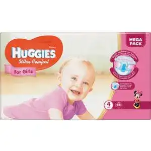 Підгузки Huggies Ultra Comfort для дівчаток розмір 4 (8-14 кг) 66 шт.