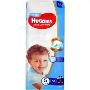 Підгузки Huggies Ultra Comfort для хлопчиків розмір 5 (12-22 кг) 56 шт.