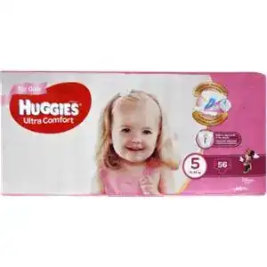 Підгузки Huggies Ultra Comfort для дівчаток розмір 5 (12-22 кг) 56 шт.