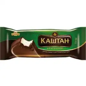 Мороженое Хладик Каштан классический пломбир 12% в глазури 75 г