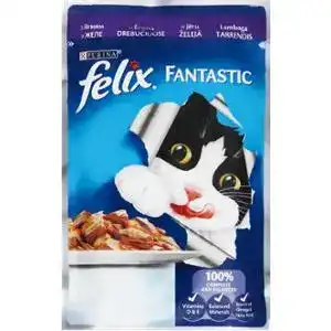 Корм для котів Felix Fantastic вологий з ягням в желе 100 г