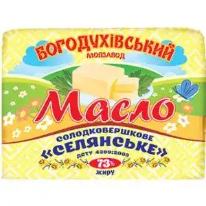 Масло Богодухівський молзавод селянське солодковершкове 73% 180 г