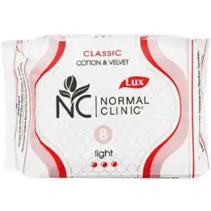 Прокладки гігієнічні Normal Clinic Classic Cotton&Velvet Light 8 шт.