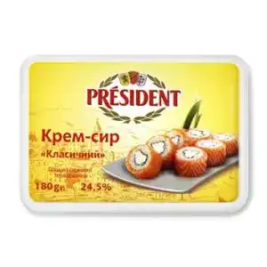 Крем-сир President класичний 24.5% 180 г