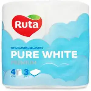 Папір туалетний Ruta Pure White 3-х шаровий білий 4 шт